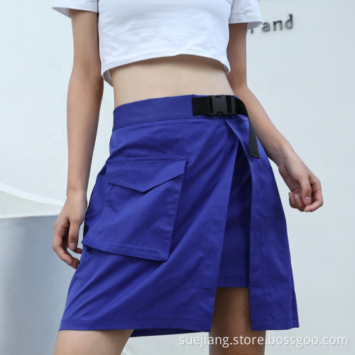 Adjustable Side Pocket Hip Hop Style Skirt